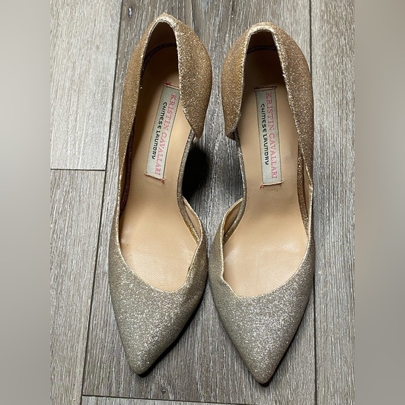 Chinese Laundry By Kristin Cavallari Formal Pointed Toe Heel Sparkly Gold Silver - Picture 8 of 16